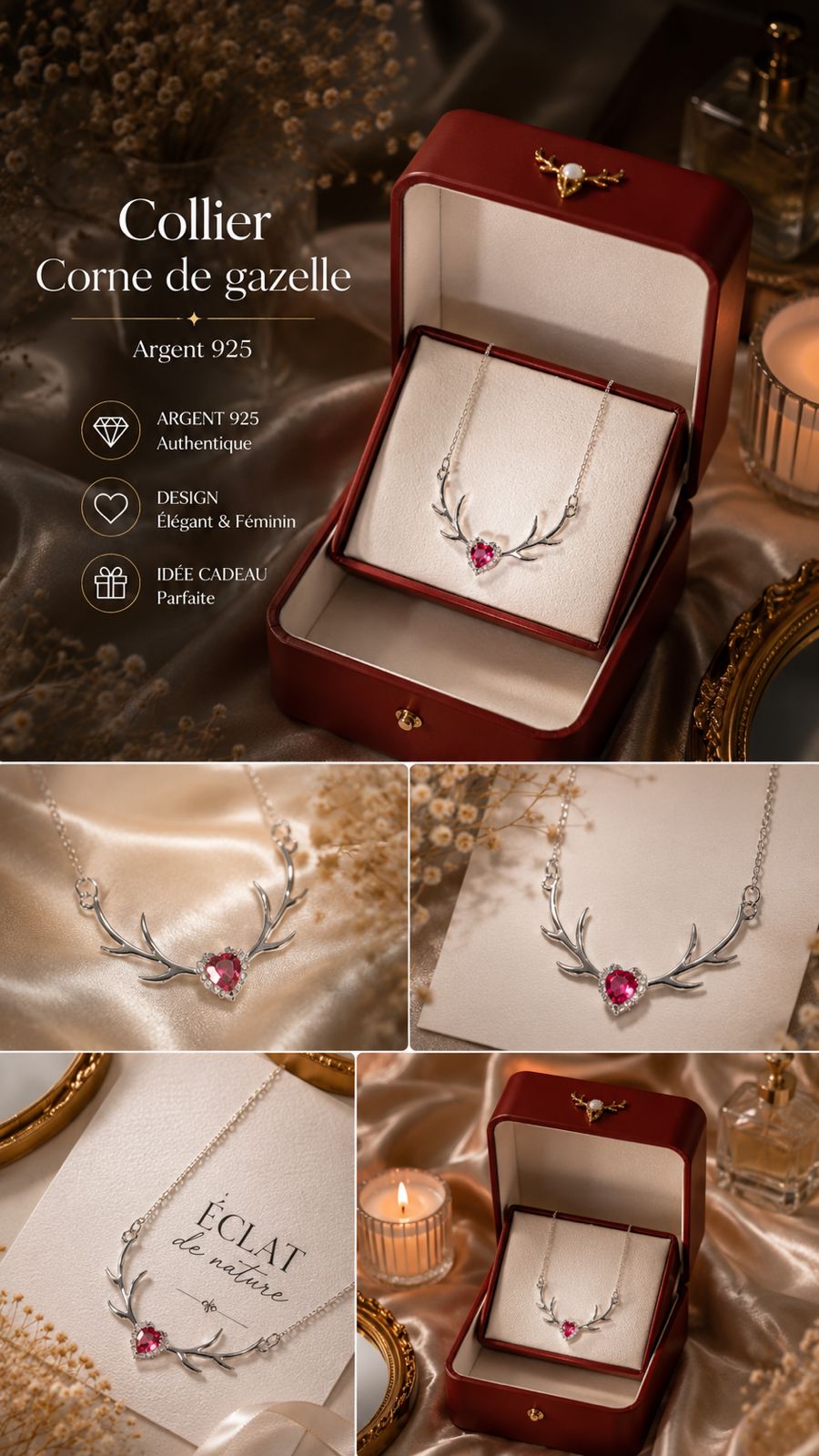 Collier Corne de Gazelle vue 1